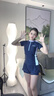 羽克兒童泳衣女大童分體速干游泳衣夏季新款保守女孩學(xué)生專業(yè)運(yùn)動泳裝 藏青紫 170 【3XL建議重100-115斤帶胸墊 曬單實(shí)拍圖