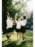 白襯衫女夏短袖jk制服套裝高中生初中生畢業(yè)服班服校服日系學(xué)院風(fēng) 女白短袖（刺繡)+黑中裙+細(xì)交叉 L 曬單實(shí)拍圖