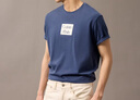 Calvin KleinJeans【七夕禮物】25春夏男士ck字母膠印純棉針織短袖T恤4RB842G RLY-鐵藍(lán) L 曬單實(shí)拍圖
