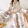栢啟歆睡衣女 春夏秋冬開(kāi)衫長(cháng)袖長(cháng)褲彩繪可外穿睡衣家居服套裝ins風(fēng) 睡衣套裝【彩繪】 XL（120-140斤） 曬單實(shí)拍圖