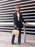 Laurèl【綿羊毛】25秋新款立裁修身收腰西裝女LWD363T00700 經(jīng)典黑 XS 曬單實拍圖