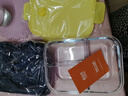 希樂(lè)扣玻璃飯盒上班族帶飯便當(dāng)盒微波爐加熱餐盒大容量保鮮盒 長(zhǎng)三隔+包 曬單實(shí)拍圖