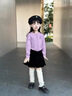 真維斯女童針織開(kāi)衫外套春秋款兒童薄款上衣女孩保暖毛衣秋裝休閑童裝 香芋紫/K一串葡萄 120 【推薦37-45斤】 曬單實(shí)拍圖