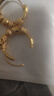 品沙金耳環(huán)真金色女滿(mǎn)天星女大真金色耳圈帶珠耳飾禮物 轉運珠耳環(huán)(一對裝) 曬單實(shí)拍圖