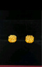 夢金園七夕情人節(jié)黃金耳飾5G爆閃金絲小方糖足金耳釘女款生日禮物 一對(duì) 約2.06g 曬單實(shí)拍圖