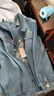 稻草人棉質(zhì)牛仔夾克男寬松大碼中年男士加厚工作服上衣牛仔褂爸爸外套男 淺藍色 2XL 【適合140-160斤】 曬單實(shí)拍圖