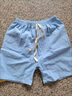 G.DUCKKIDS小黃鴨兒童短褲男童褲子夏季棉麻沙灘褲女童休閑褲小童寶寶外穿 淡黃色 100 尺碼2~3歲【 90-100cm】 曬單實(shí)拍圖