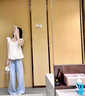 FSHE多巴胺休閑運動(dòng)套裝女秋季寬松顯瘦韓版學(xué)生無(wú)袖上衣闊腿褲兩件套 白色上衣+藍色長(cháng)褲 M 【建議80-95斤】 曬單實(shí)拍圖