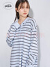gelatopique七夕禮物25夏季新品女睡裙多色條紋polo領(lǐng)連衣裙PWCO252253 奶油白 均碼 曬單實(shí)拍圖