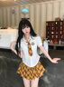 蝶嬌諾（DIEJIAONUO）連衣裙子女夏季2025新款韓系氛圍美式JK制服套裝女夏季學(xué)院風(fēng)辣妹 圖片色套裝 S 曬單實(shí)拍圖