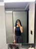 UR2025夏季新款女裝時(shí)尚休閑撞色刺繡圖案修身背心UYY450067 墨藍(lán) S 曬單實(shí)拍圖