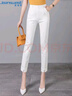 真維斯休閑褲女2025秋季修身顯瘦開(kāi)叉九分高腰休閑西裝褲白色XL 曬單實(shí)拍圖