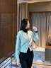 恒源祥薄款精仿羊毛氣質(zhì)圓領(lǐng)單排扣毛針織外套女士開衫高貴上衣時尚洋氣 米白色 M 80-105斤 曬單實拍圖