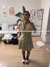 UR2025夏季新款女時(shí)髦設計感假兩件拼接無(wú)袖連衣裙UWG750154 淺卡其 L 曬單實(shí)拍圖