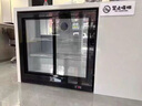 SUN BORN商用啤酒飲料展示柜冷藏柜嵌入式吧臺(tái)冰柜小型玻璃門冰箱酒水保鮮陳列柜吧臺(tái)矮柜飲料柜冰吧 黑色兩門920*500*900mm(移門) 曬單實(shí)拍圖