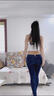 軒詩道潮流無痕蜜桃臀牛仔褲女時(shí)尚修身顯瘦塑形美臀提臀翹臀外穿瑜伽褲 深藍(lán)色（蜜桃臀褲） 常規(guī) M （90-100斤） 曬單實(shí)拍圖