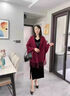 恒源祥披肩女2025新款婚紗圍巾女士岳母冬季旗袍罩衫羊毛針織女式開(kāi)衫 酒紅色加厚帶袖口送運費險 曬單實(shí)拍圖