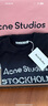 Acne Studios【七夕禮贈(zèng)】 男女同款 做舊1996印花寬松落肩長袖T恤上衣CL0197 淡黑色 XS 曬單實(shí)拍圖