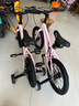 鳳凰（Phoenix）兒童自行車青少年3-4-6-8-10-12-15歲中大童學(xué)生山地車腳踏車單車 櫻花粉輻條輪98裝-輔助輪+單支撐 16寸(適合105-120cm) 曬單實拍圖