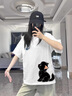 一寸相思聯(lián)名可愛小貓純棉短袖夏季t恤女2025新款洋氣夏裝顯瘦小個子上衣 白色-可愛貓咪 XL (110-125斤） 曬單實拍圖