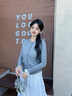 lagogo高智氣質(zhì)毛針織衫女拉谷谷2025年秋季新款收腰蕾絲灰色開衫 灰色 S 曬單實(shí)拍圖