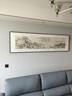 摩馬藝品富春山居圖國(guó)畫(huà)山水畫(huà)新中式客廳裝飾畫(huà)辦公室字畫(huà)沙發(fā)背景畫(huà) 雅致紅褐實(shí)木畫(huà)框（卷一） 50x168 曬單實(shí)拍圖