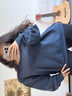 安踏純色衛(wèi)衣女士2025秋季新款時尚圓領上衣簡約寬松舒適休閑長袖 8712-7深藏青 170 /M 曬單實拍圖