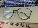 目匠超輕純鈦近視眼鏡框女款網(wǎng)上可配度數(shù)素顏顯白防藍光眼鏡  L9116 黑銀色 配鏡（1.74致薄非球面鏡片） 曬單實拍圖