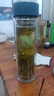 明霞玻璃杯雙層大容量水杯便攜車載男女商務(wù)茶水分離泡茶杯子450藍(lán) 曬單實(shí)拍圖