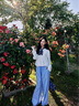 Henny Rue藍(lán)色條紋闊腿褲女2025新款夏季薄款女士休閑褲寬松慵懶遛彎長(zhǎng)褲子 條紋藍(lán) 均碼 曬單實(shí)拍圖