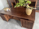 棲衡（XIIBLC）新中式辦公桌老板桌實(shí)木總經(jīng)理大班臺辦公室家具胡桃木書(shū)桌椅組合 老榆木胡桃色(桌子220*80*75） 曬單實(shí)拍圖