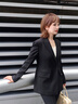 Laurèl【綿羊毛】25秋新款立裁修身收腰西裝女LWD363T00700 經(jīng)典黑 XS 曬單實拍圖