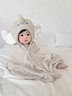 BABYGREAT嬰兒浴巾兒童洗澡巾斗篷帶帽子新生兒寶寶連帽包裹巾吸水速干四季 【連帽浴巾丨四季款】小象敦敦 曬單實(shí)拍圖