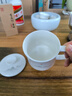 兮元記文創(chuàng)墨山羊脂玉瓷茶杯陶瓷辦公杯男女泡茶杯喝水杯帶蓋家用涼水杯 墨山紅日言宋水杯-370ml 曬單實拍圖