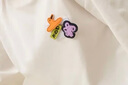 馬騎頓（MQD）男女童夏季新品學(xué)院風(fēng)簡(jiǎn)約百搭卡通趣味短袖親膚柔軟T恤 本白 130 曬單實(shí)拍圖