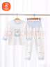貝瑞加（Babyprints）兒童套裝男女寶寶純棉內(nèi)衣幼兒園睡衣打底上衣高腰褲2件 藍(lán)熊100 曬單實拍圖