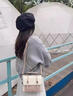 BLACKKISS包包女包小方包英倫劍橋包斜挎包生日禮物送女生包單肩包休閑包 卡其配白(版本) 曬單實(shí)拍圖
