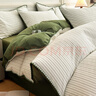蘇萱北歐簡(jiǎn)約全棉水洗棉床上四件套純棉條紋被套床單床笠款床品三件套 三角針綠灰條 1.2m 床單款 三件套-被套150x200cm 曬單實(shí)拍圖