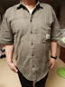 胖胖兄美式復古工裝襯衫男短袖2025新款夏季寬松上衣服大碼休閑襯衣外套 軍灰（純棉） 4XL（適合200-220斤） 曬單實(shí)拍圖