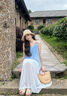 渠辰沙灘裙女海邊度假長(zhǎng)裙吊帶連衣裙海邊沙灘裙度假風(fēng)連衣裙海邊長(zhǎng)裙 淺藍(lán)色吊帶裙【吊帶可調(diào)節(jié)】 均碼 【建議90-120斤】 曬單實(shí)拍圖