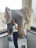 嫻柔不規(guī)則正肩短袖t恤女夏設計感弧形下擺抽褶辣妹緊身短款女裝上衣 白花灰【褶皺款】 卡碼拍大 L 【100-110斤】 曬單實拍圖