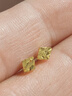 菜百首飾 黃金耳飾 足金時尚小巧幾何方形直針耳飾 計價 約0.65克七夕禮物 曬單實拍圖