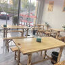 斯樸洛特面館桌椅飯店小吃店餐桌椅餐桌組合實木餐館食堂桌子餐廳燒烤碳化 單桌 60*60*75【純實木】 曬單實拍圖