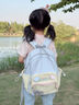 卡特駱書(shū)包女可愛(ài)貓耳朵透明痛包吧唧雙肩包韓系迷你學(xué)生大容量出游背包 藍色大號【帶香蕉掛件】 曬單實(shí)拍圖
