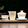 元青佳盛整套功夫茶具中國白羊脂玉瓷陶瓷茶具套裝蓋碗公杯茶漏三件套 曬單實拍圖