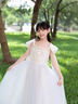 PureShare蓬紗館 兒童艾莎公主裙2025新款女童連衣裙夏季禮服生日 冰晶公主裙 110 曬單實拍圖