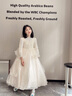 DOMIAMIAKIDS女童主持人晚禮服大童婚禮女孩生日公主裙兒童鋼琴演奏演出服 香檳色蝴蝶 【贈裙撐】 160 cm 曬單實拍圖