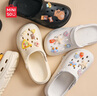 名創(chuàng  )優(yōu)品（MINISO）洞洞鞋女款eva防滑防臭沙灘鞋增高涼拖鞋女夏季外穿情侶款 卡其+可愛(ài)怪獸 42-43 曬單實(shí)拍圖