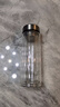 摔不爛鋼化玻璃杯500ml耐摔高溫硼硅雙層玻璃杯保護套男士茶杯 千層銀 450ml 曬單實拍圖