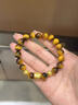 VARUS黃金六字真言銅錢(qián)轉運珠手鏈男999足金路路通金飾女友情人節禮物 六字真言+2錢(qián)幣珠+黃虎眼/約2.2g 曬單實(shí)拍圖